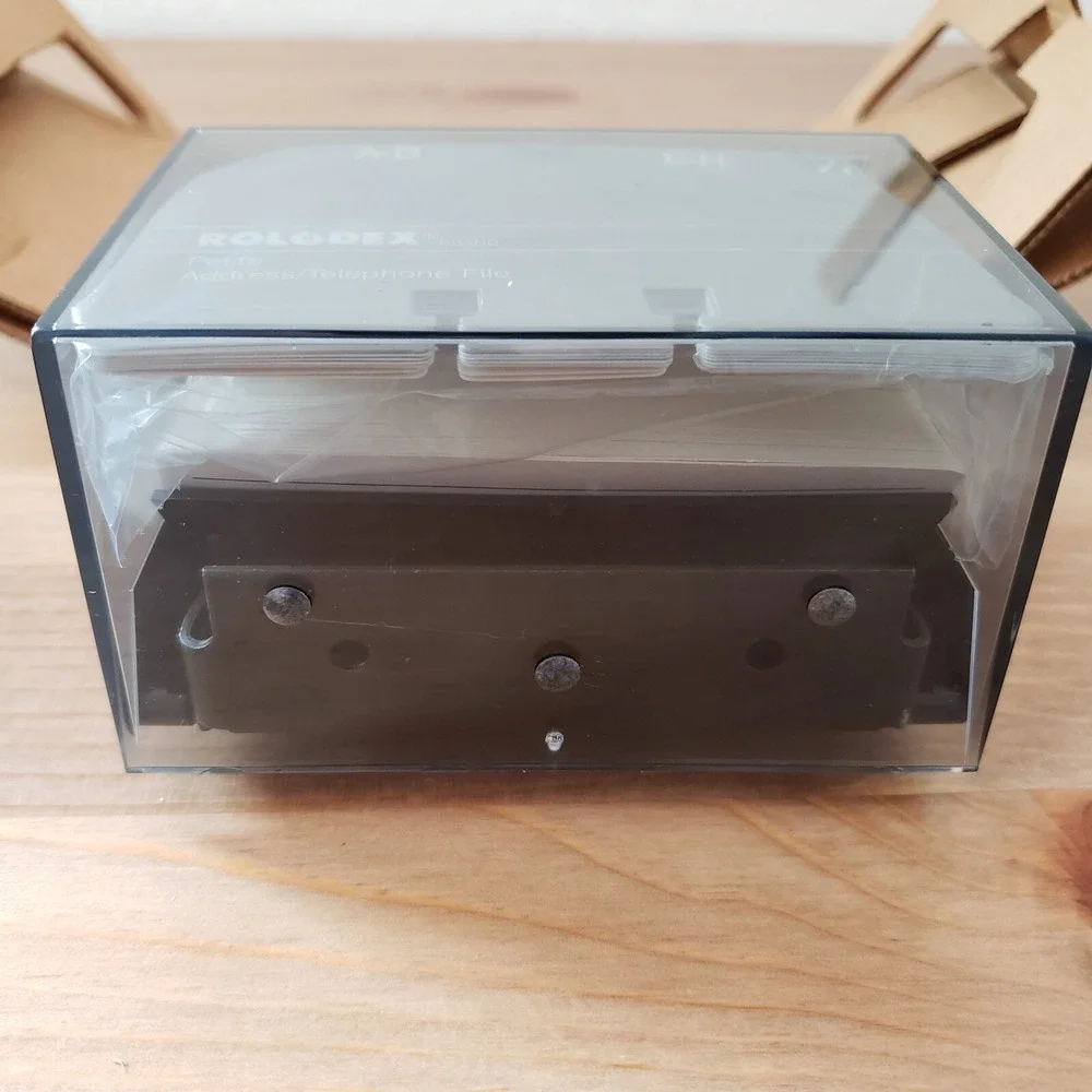 Vintage Rolodex S-300C Black Contact Organizer with Card Dividers - 1989